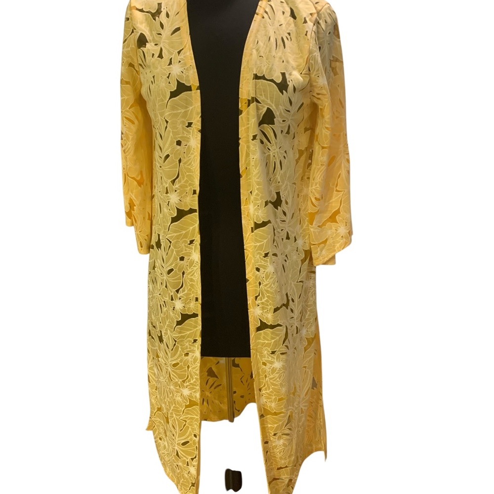 Yellow Lace Kimono Cardigan